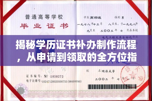 鸡东揭秘学历证书补办制作流程，从申请到领取的全方位指南